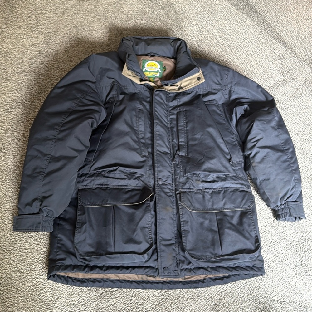 Cabela's Men's Blue & Brown Puffer Jacket, Parka. Size L